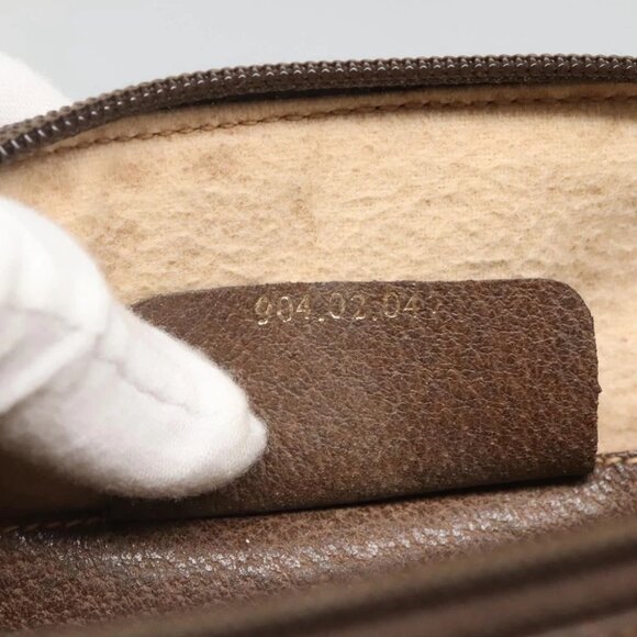 GUCCI GG Supreme Web Sherry Line Bag PVC Beige Gold 904 02 047 Auth - Picture 12 of 16